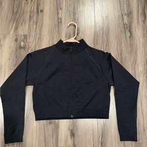 Alphalete Black Women's Zip-Front Cropped Jacket